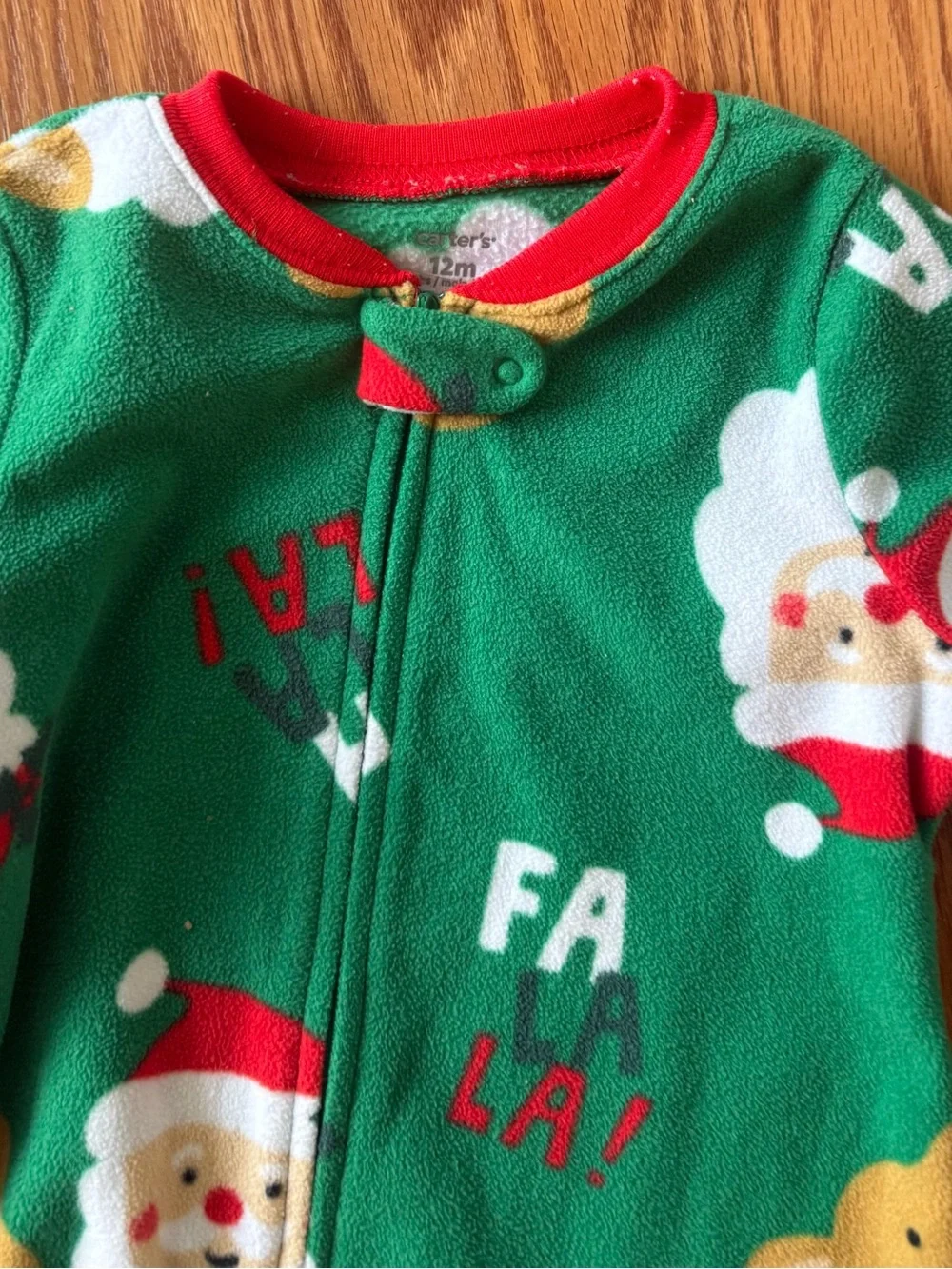 Carter's Green and Gray Christmas outfits, size 12 month